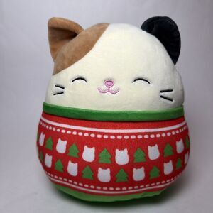 Squishmallows Calico Cat Cam Christmas Sweater Plush 8" Kellytoy